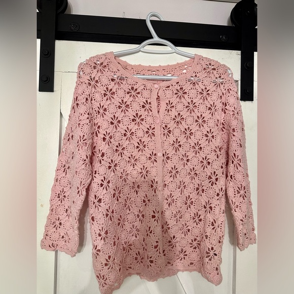 Beautiful Handmade Knit Crochet Cardigan Top - Picture 6 of 6
